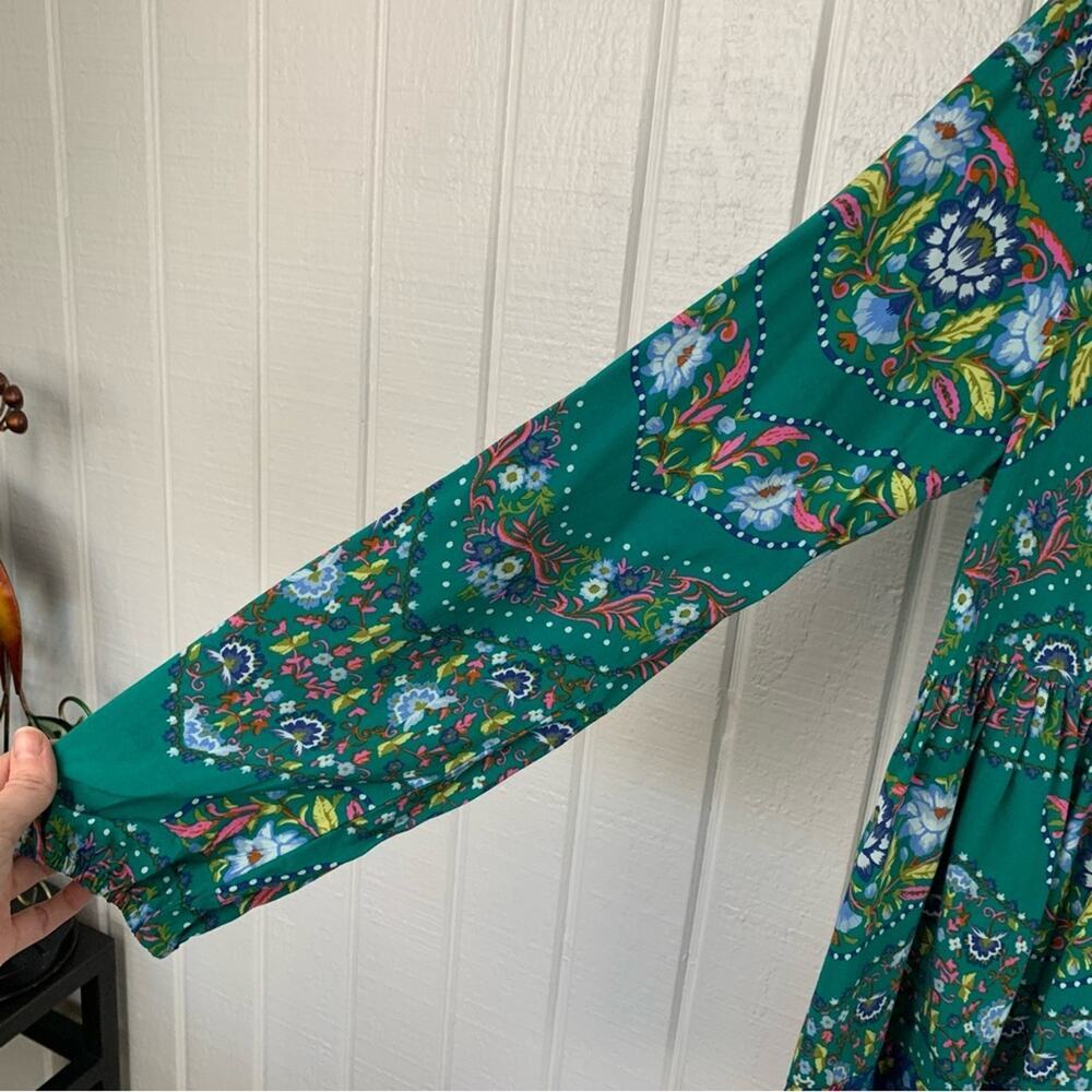 Matilda Jane Women Long Sleeve Babydoll Blouse Top Boho Holiday Green Medium - Picture 2 of 7